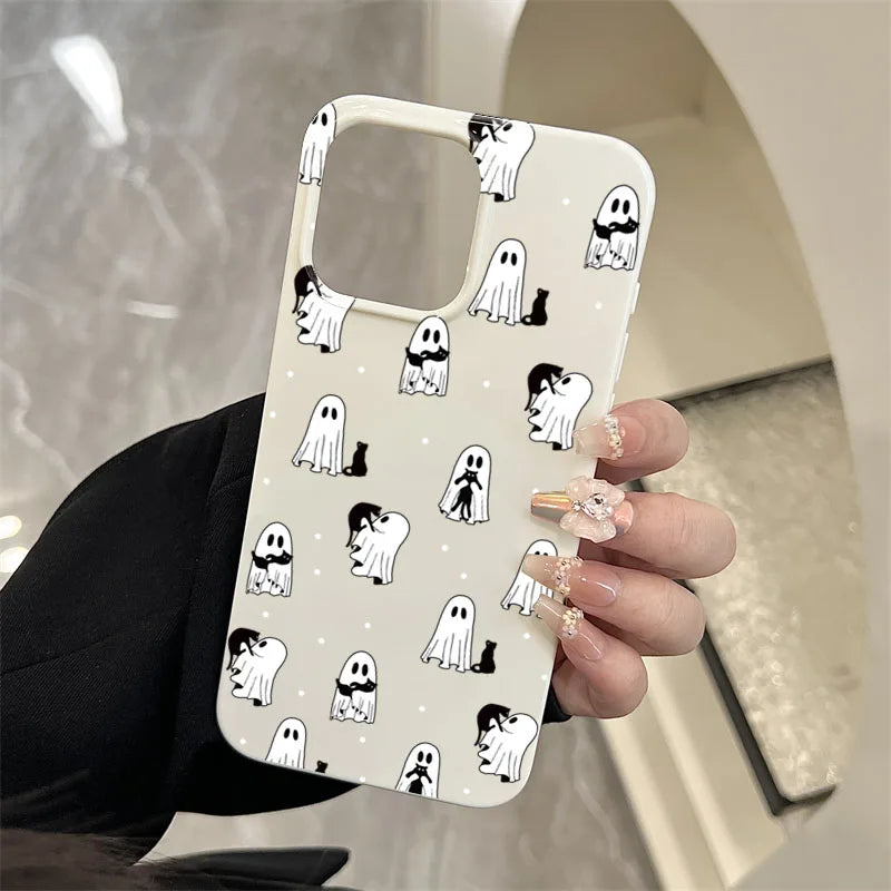 Ghost Cat Phone Case For iPhone 17 16 15 14 11 12 13 Pro Max 17 Air 13 1 X XR XS Max 7 8 Plus 16E Shockproof Cover