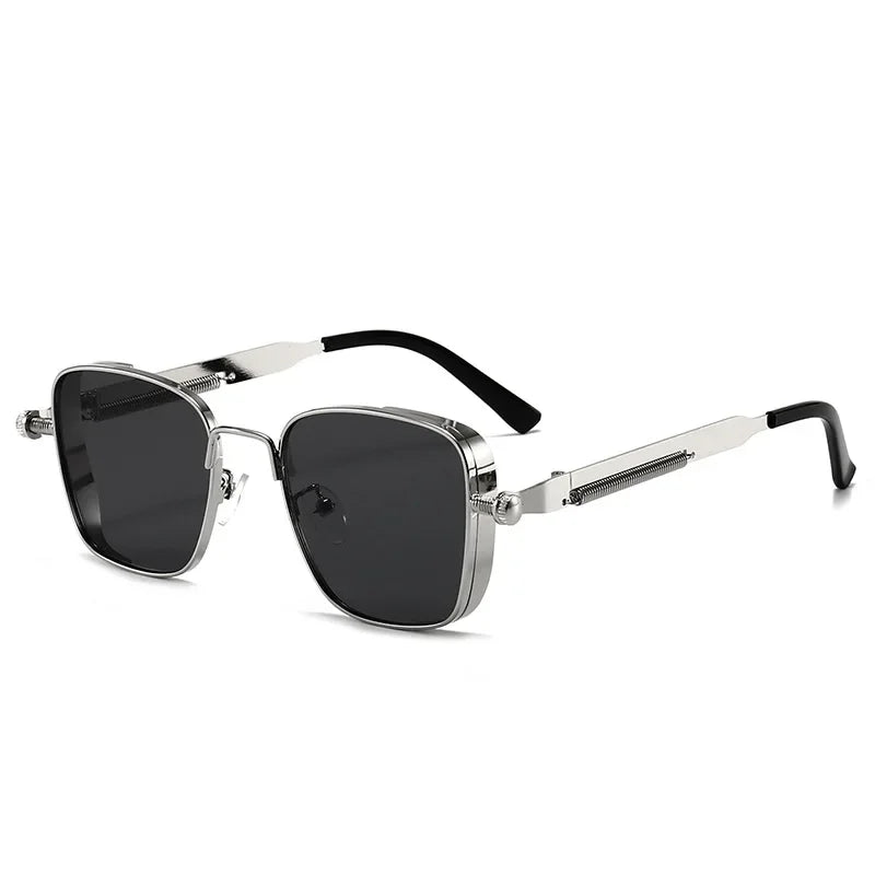Square Steampunk Spring Leg Sunglasses For Men Women Fashion Classic Vintage Trend Metal Punk Sun Glasses Unisex Eyewear 2025