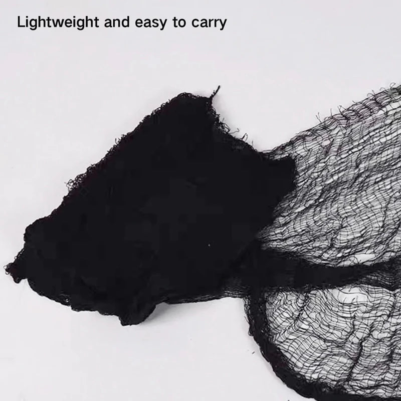 400cm Black Gauze Horror Haunted Houses Decor Black Creepy Cloth Party Home Doorway Wall Gauze Terror Scene Props Halloween
