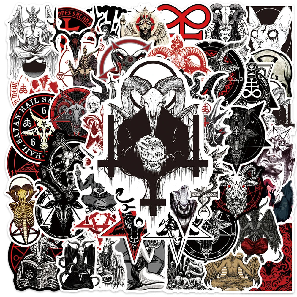 10/30/50PCS Horror Devil Satan Gothic Stickers Decals Decoration Suitcase Scrapbooking Phone Laptop Stationery Cool Kid Sticker
