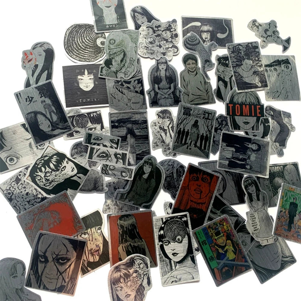 10/30/50pcs Laser Horror Anime Tomie Stickers Aesthetic Decals Laptop Phone Car Phone Cool Decoration Waterproof Sticker Kid Toy