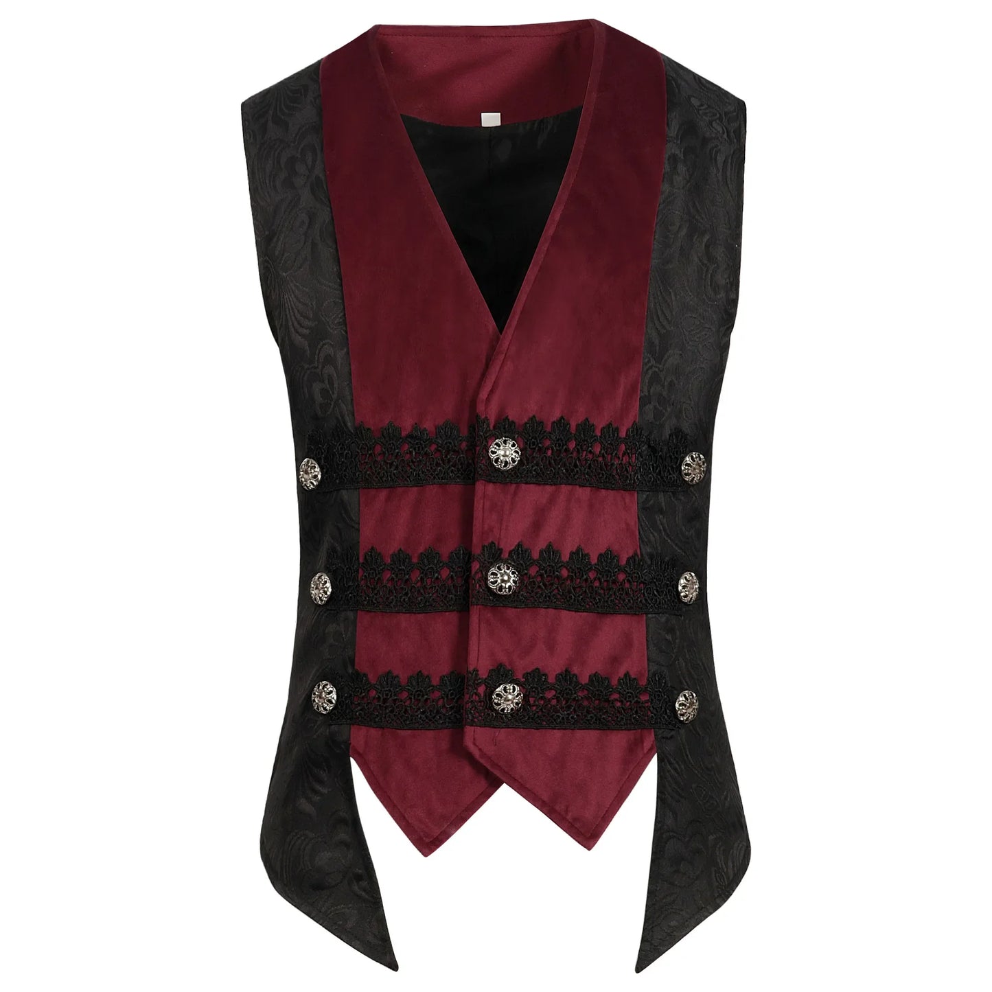 Men's Victorian Gothic Vests Easter Purim Carnival Cosplay Medieval Renaissance Steampunk Patchwork Jacquard Waistcoat Halloween