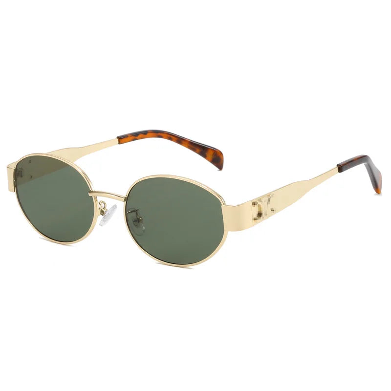Steampunk Sunglasses Retro Women's Oval Sunglasses Fashion Women's Classic Retro Small Metal Brand Glasses UV400