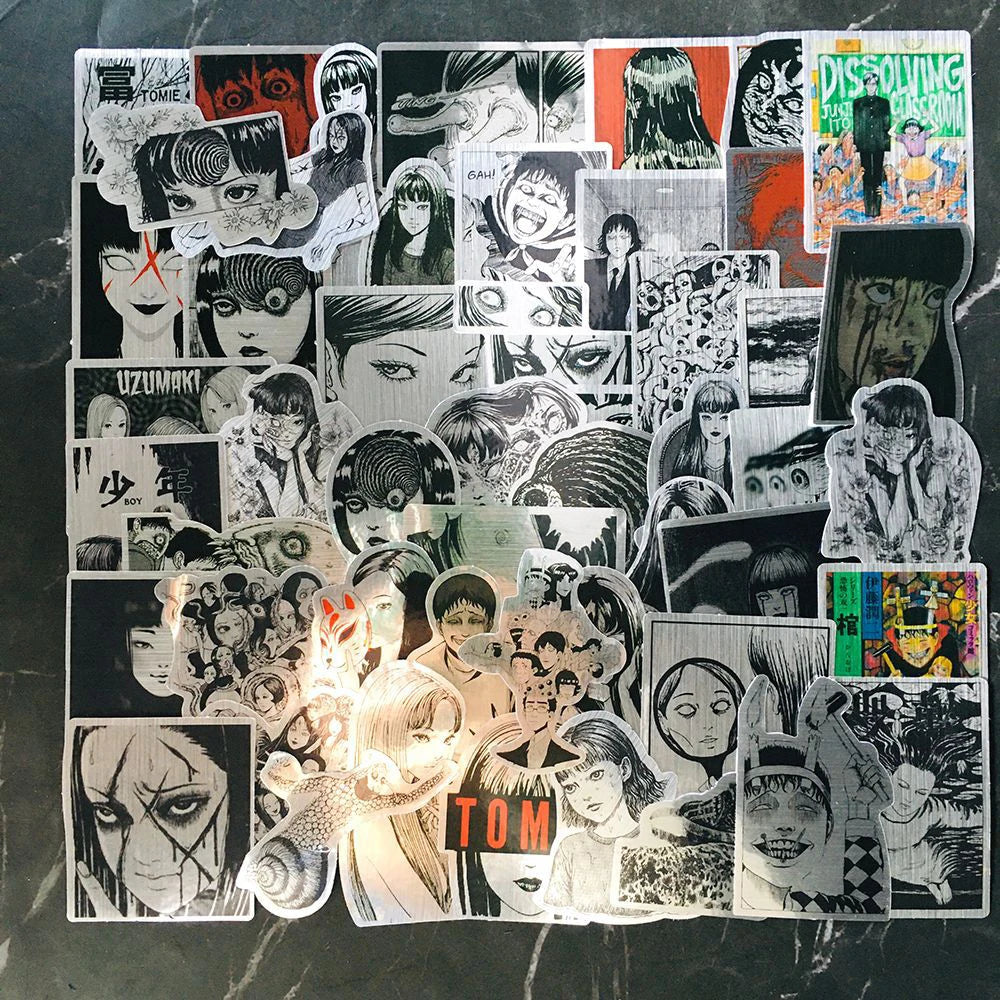 10/30/50pcs Laser Horror Anime Tomie Stickers Aesthetic Decals Laptop Phone Car Phone Cool Decoration Waterproof Sticker Kid Toy