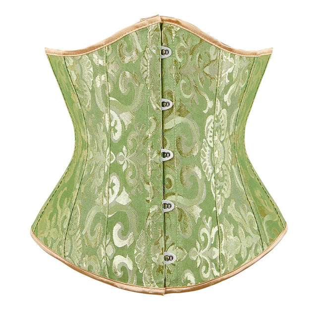 Women Gothic Sexy Satin Underbust Corset Bustier Waist Cincher Slimming Body Shaper Corselete Lingerie Plus Size Party Clubwear