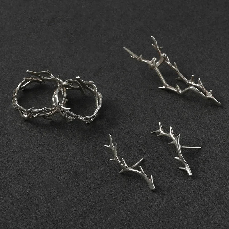 Retro obsession ring for men, trendy personality, open mouth ring, fashionable hip-hop style, single men, thorny ring