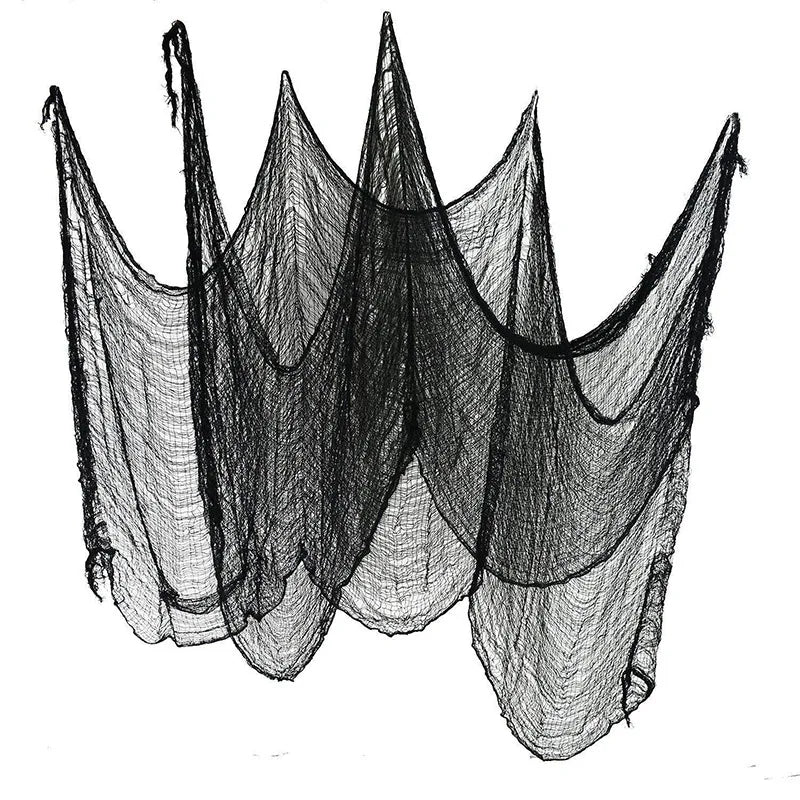 400cm Black Gauze Horror Haunted Houses Decor Black Creepy Cloth Party Home Doorway Wall Gauze Terror Scene Props Halloween