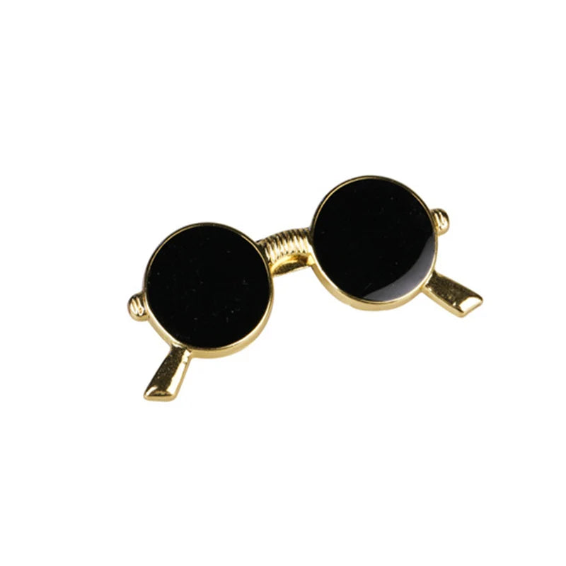 Fashion Alloy Women Men Enamel Brooches Pin Glasses Sunglasses Frame Openwork Scissor Aircraft Badge Clothing Accessories