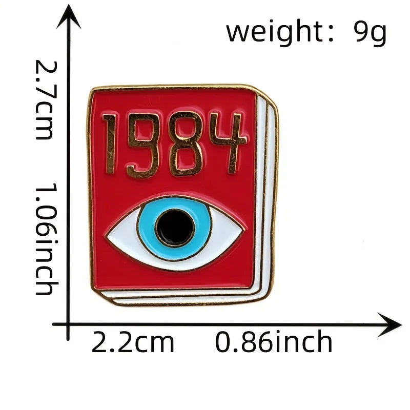 1984 Novel-Inspired Brooch - Durable Metal Badge for Men, Fashionable Backpack Pin & Clothing Accessory