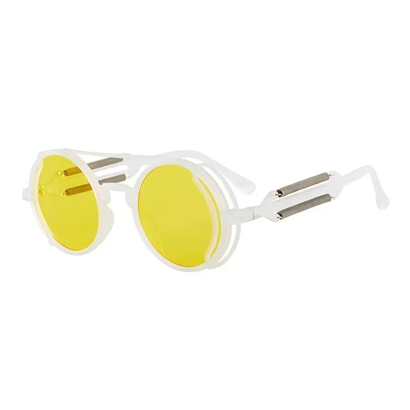Classic Gothic Steampunk Sunglasses Luxury Brand Designer High Quality Men and Women Retro Round Pc Frame Sunglasses
