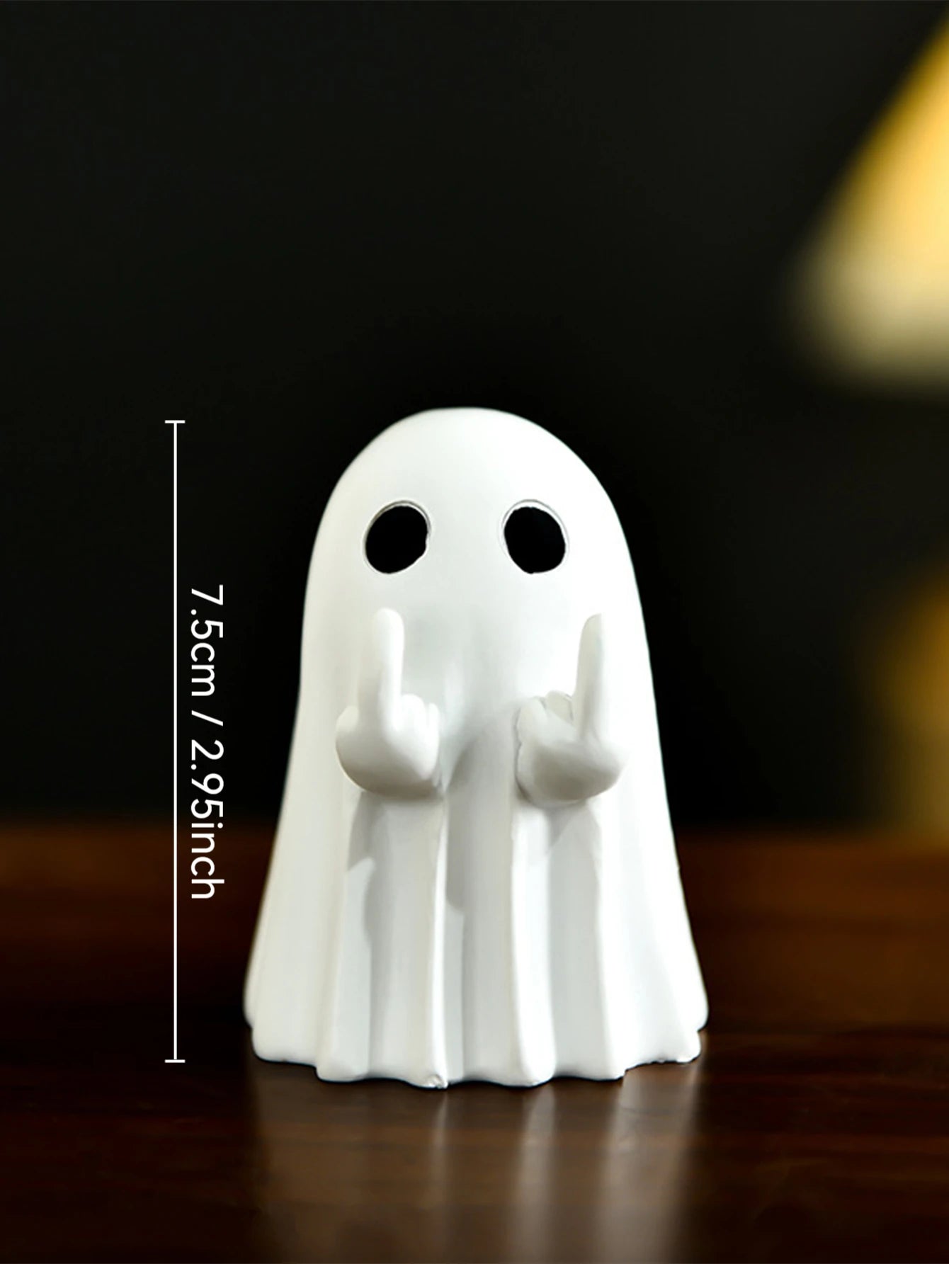 Middle Finger Cute Ghost Statue, Ghosts Small Scary Ghost Figurines, Home Decorations, Coffee Table Centerpieces Shelf