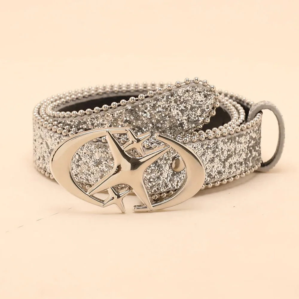 Designer Belts for Women High Quality Luxury Unisex Jeans Men Gift Belt Female Y2K Shinny Sequin Strap Dress Waistband Western