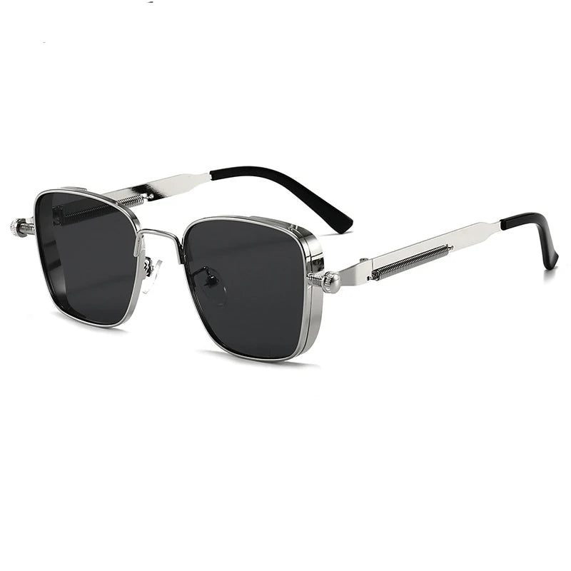 Square Steampunk Spring Leg Sunglasses For Men Women Fashion Classic Vintage Trend Metal Punk Sun Glasses Unisex Eyewear 2025