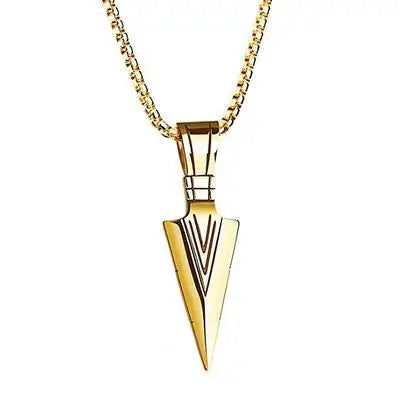 UILZ Personalized Domineering Triangle Spearhead Men's Couple Alloy Retro Hip-hop Arrow Necklace Pendant Jewelry