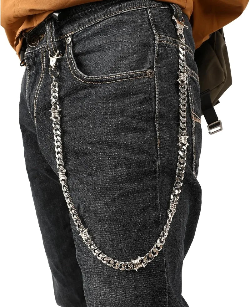 Biker Wallet Chain for Men Boyfriend, Heavy Duty Pocket Chain with Round Clasp, Men Chains for Jeans, Pants Clothing Accessories