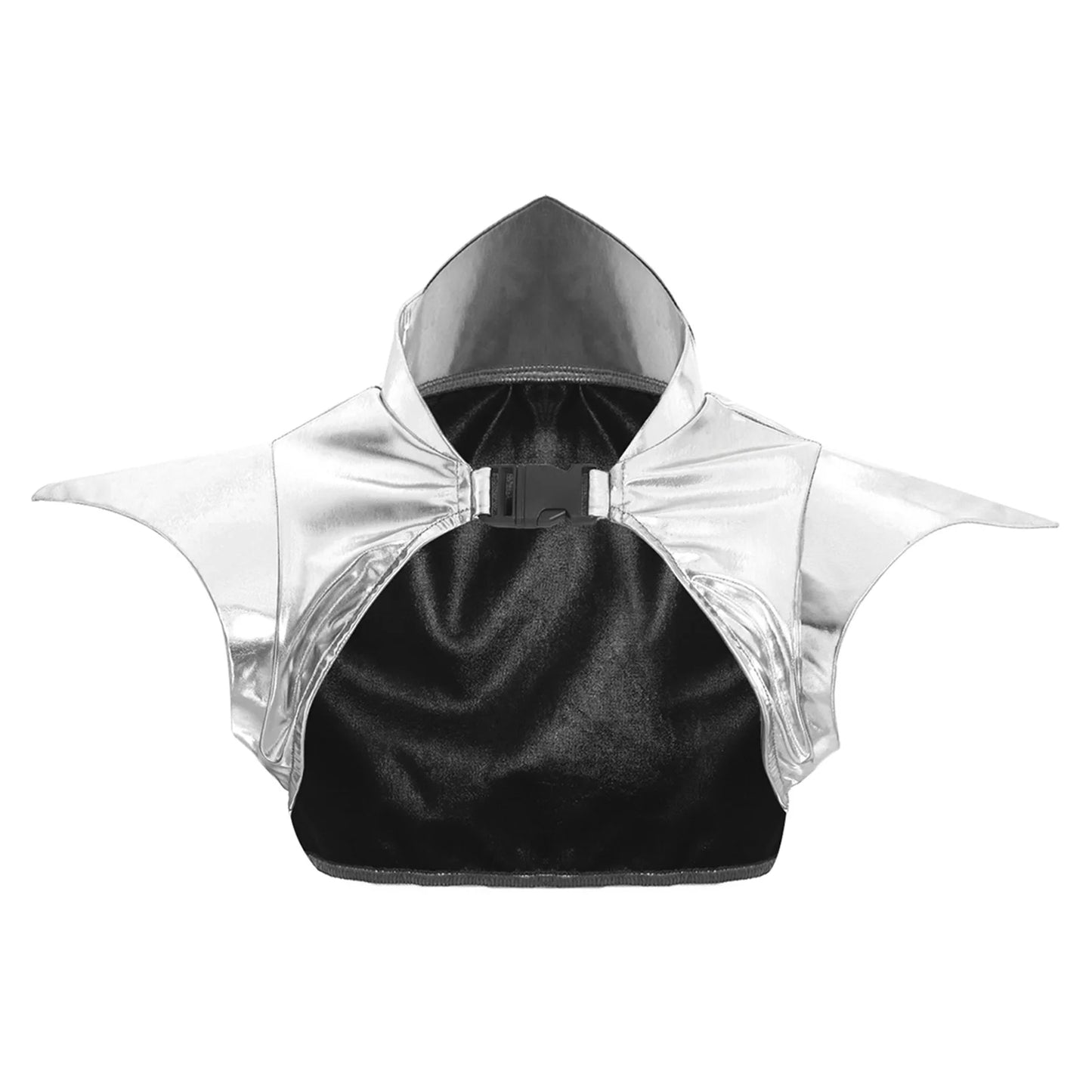 Women Shiny Metallic Gothic Armor Shrug Steampunk Gothic Shoulder Epaulet Alien Robot Astronaut Shrug Crop Top Halloween Costum