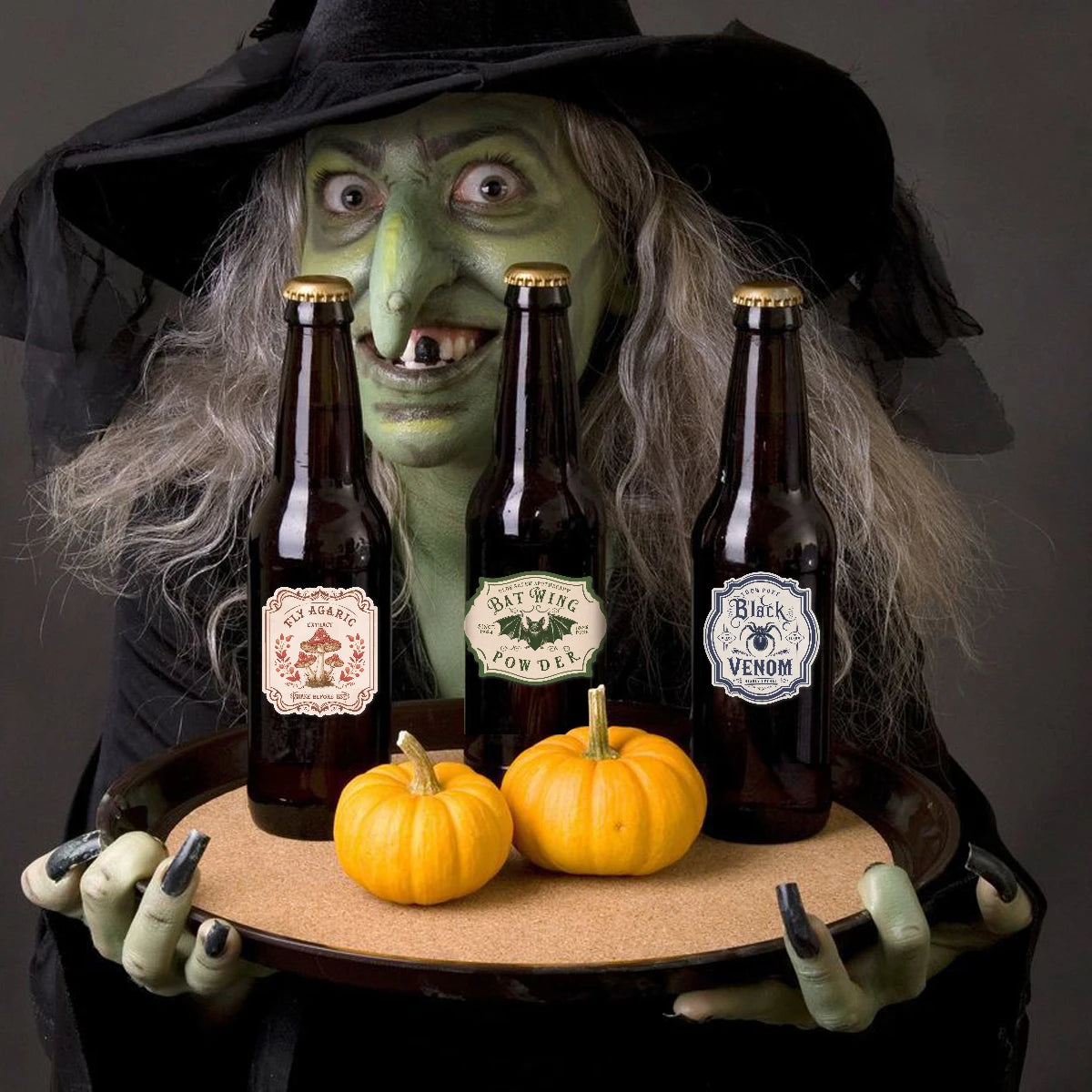 12pcs Irregular Potion Wine Bottle Labels,Apothecary Stickers For Spooky Party,Ideal For Haunted House Bar Decor Gift Halloween