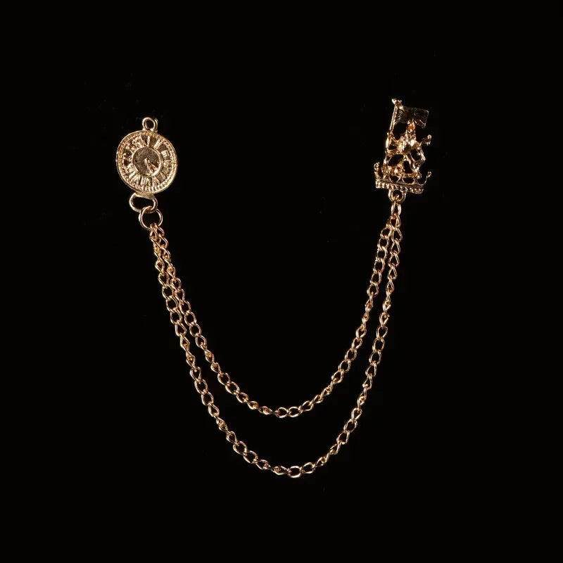 New Fashion Bird Brooch Star Crystal Tassel Chain Lapel Pin Suit Shirt Fashion Clothing Brooches for Women Men Accessories