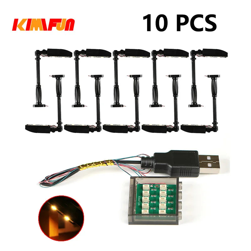 10PCS 0.8mm Pin RGB LED Building Blocks USB Lamp DIY Street Light City Electric Decorate 1X1 Brick Toy Compatible All Brands