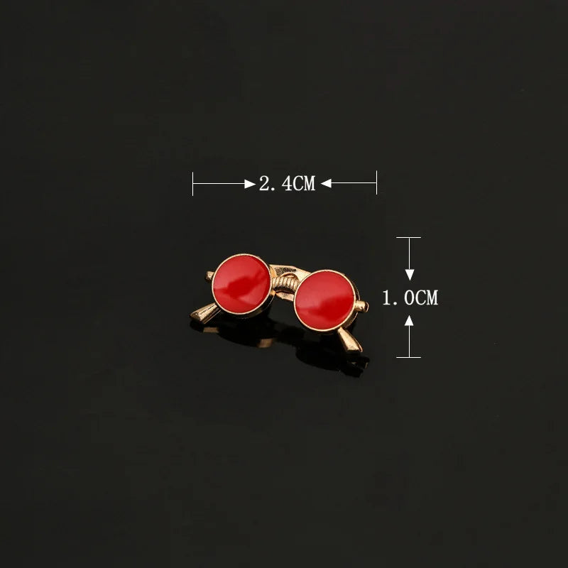 Fashion Alloy Women Men Enamel Brooches Pin Glasses Sunglasses Frame Openwork Scissor Aircraft Badge Clothing Accessories