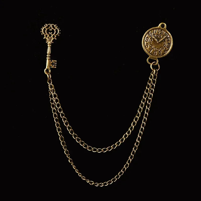 New Fashion Bird Brooch Star Crystal Tassel Chain Lapel Pin Suit Shirt Fashion Clothing Brooches for Women Men Accessories
