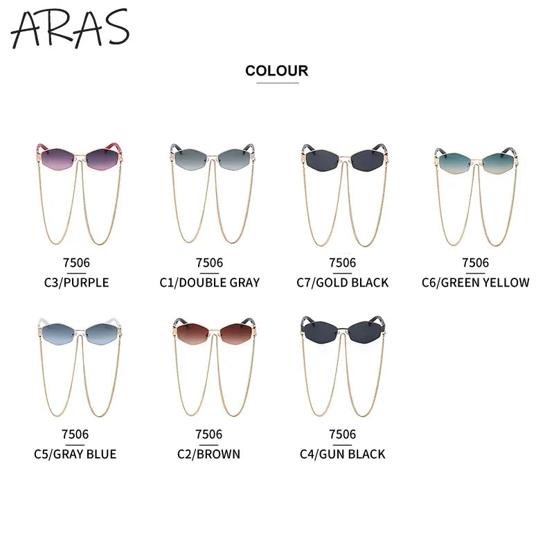 Retro Small Frame Hexagon Sunglasses Women With Chain 2025 Luxury Brand Steampunk Unique Polygon Sun Glasses For Ladies Eyewear