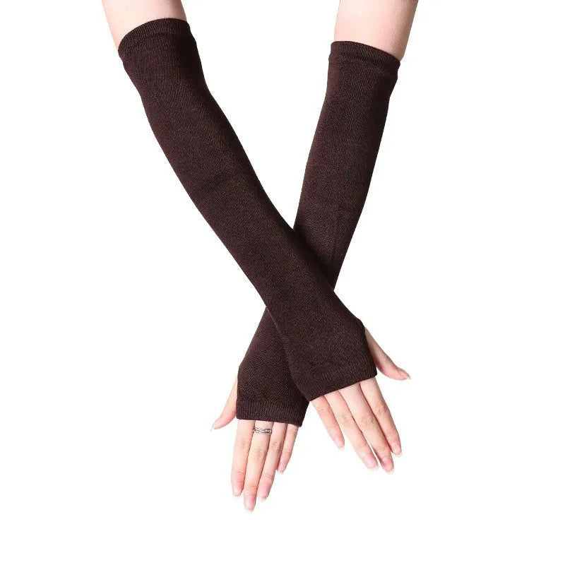 Gothic Anime Soft Knitted Gloves JK Girls Mittens Oversleeve Man Women Fashion Sun Block Cuff Fingerless Arm Warmers