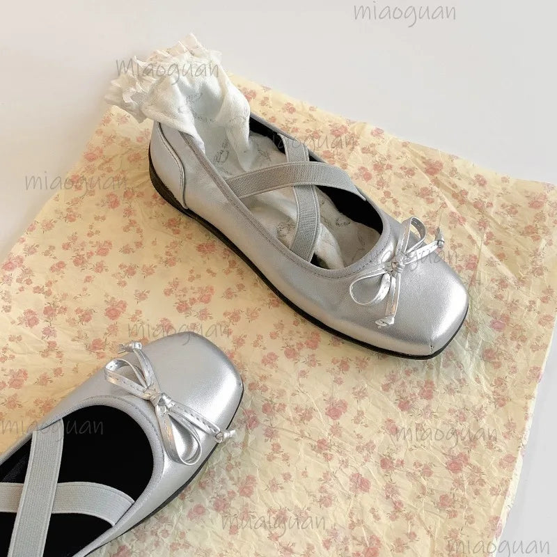 Autumn New Flats Women Mary Jane Shoes Ladies Shallow Comfort Slip on Soft Leather Eelgant Dress Ballet Shoes Zapatos De Mujer