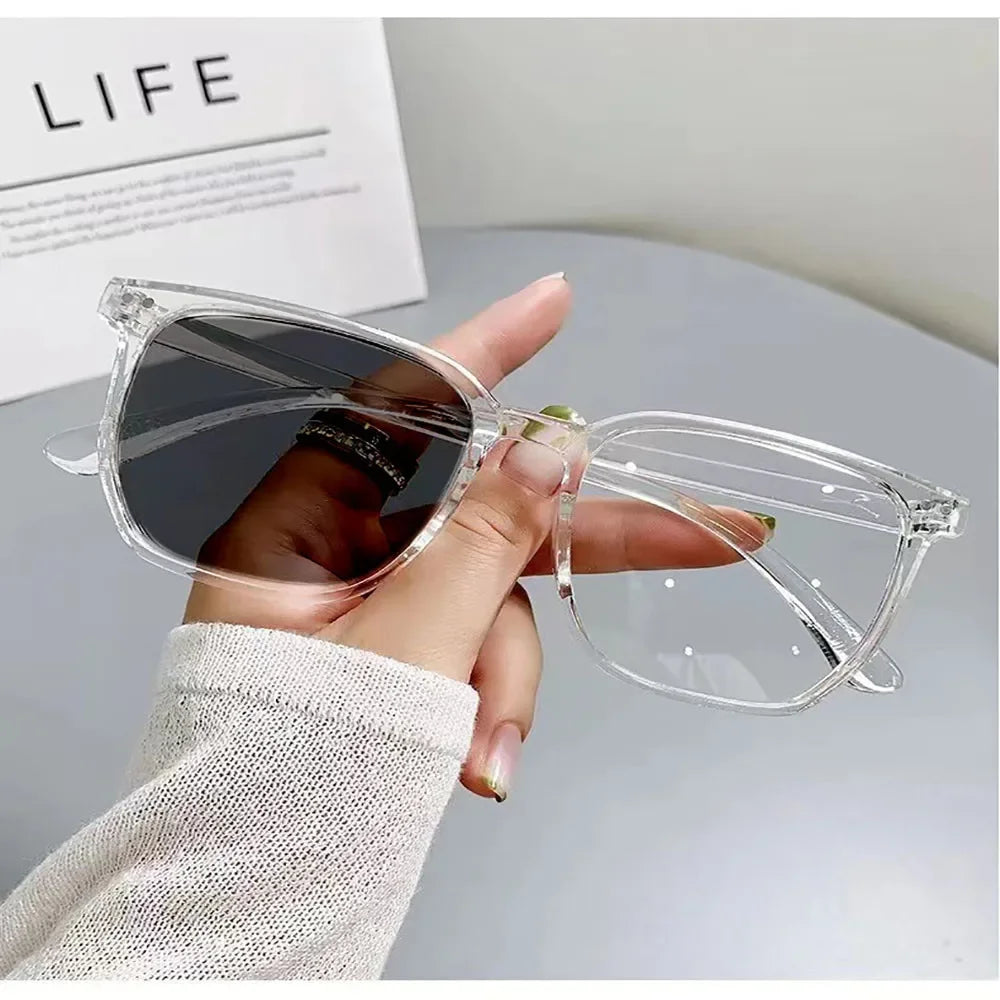 Men and women's flat mirror glasses couple Photochromic glasses Eyewear Accessories