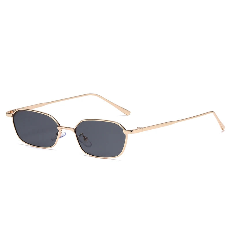 Fashion Retro Square Sunglasses Women‘s Sun Glasses Lady Small Steampunk Metal Eyeglasses Vintage Gradient UV400
