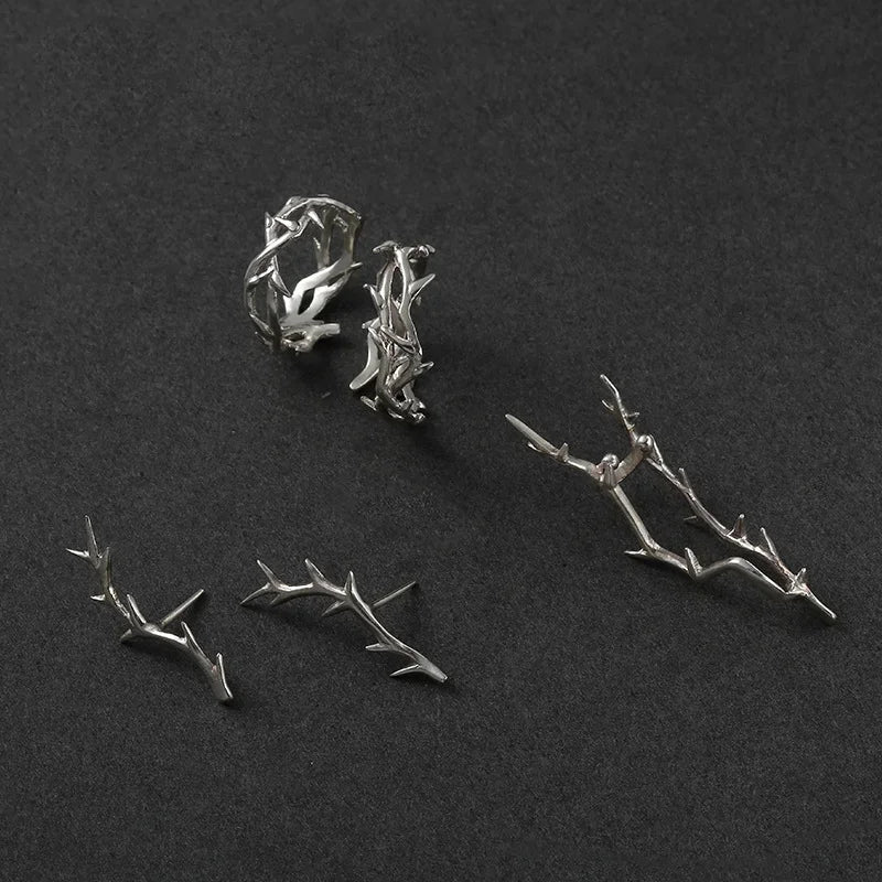 Retro obsession ring for men, trendy personality, open mouth ring, fashionable hip-hop style, single men, thorny ring