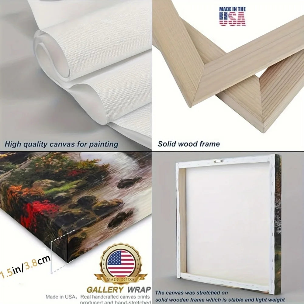 Ghost 1.5 inch thick pine solid wood frame, canvas painting, ghost reading in bed,wall decoration
