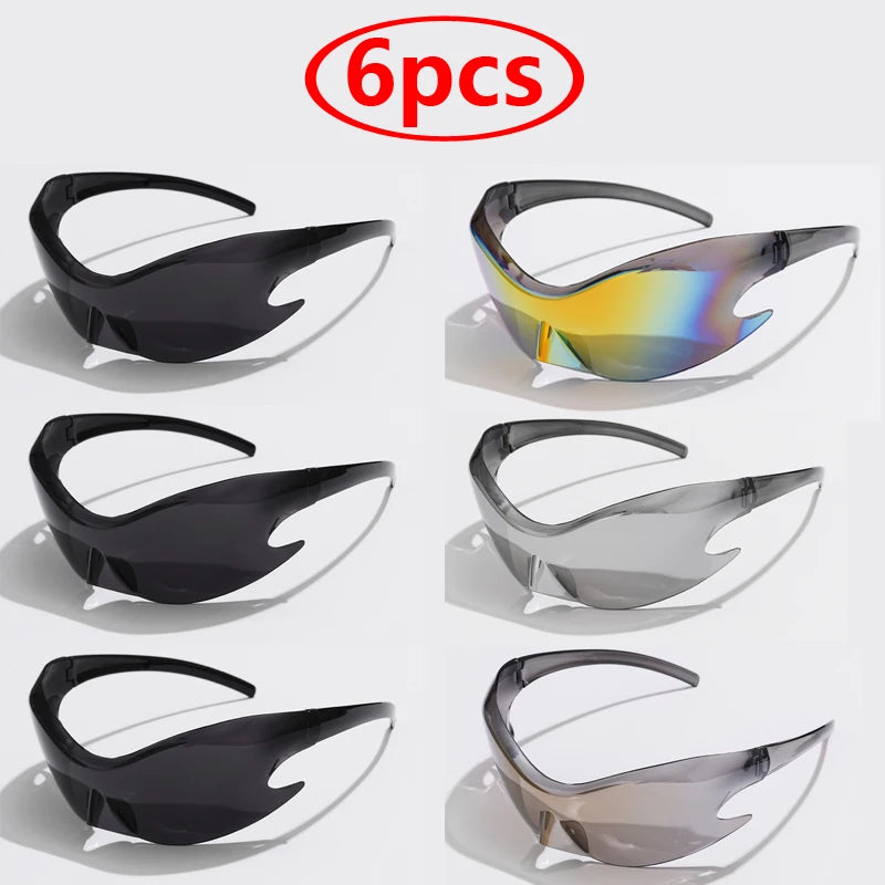 Luxury Brand Sports Punk Y2K Sunglasses Women Men Unique Goggle One Piece Sun Glasses For Male Cycling Hip Hop Shades UV400