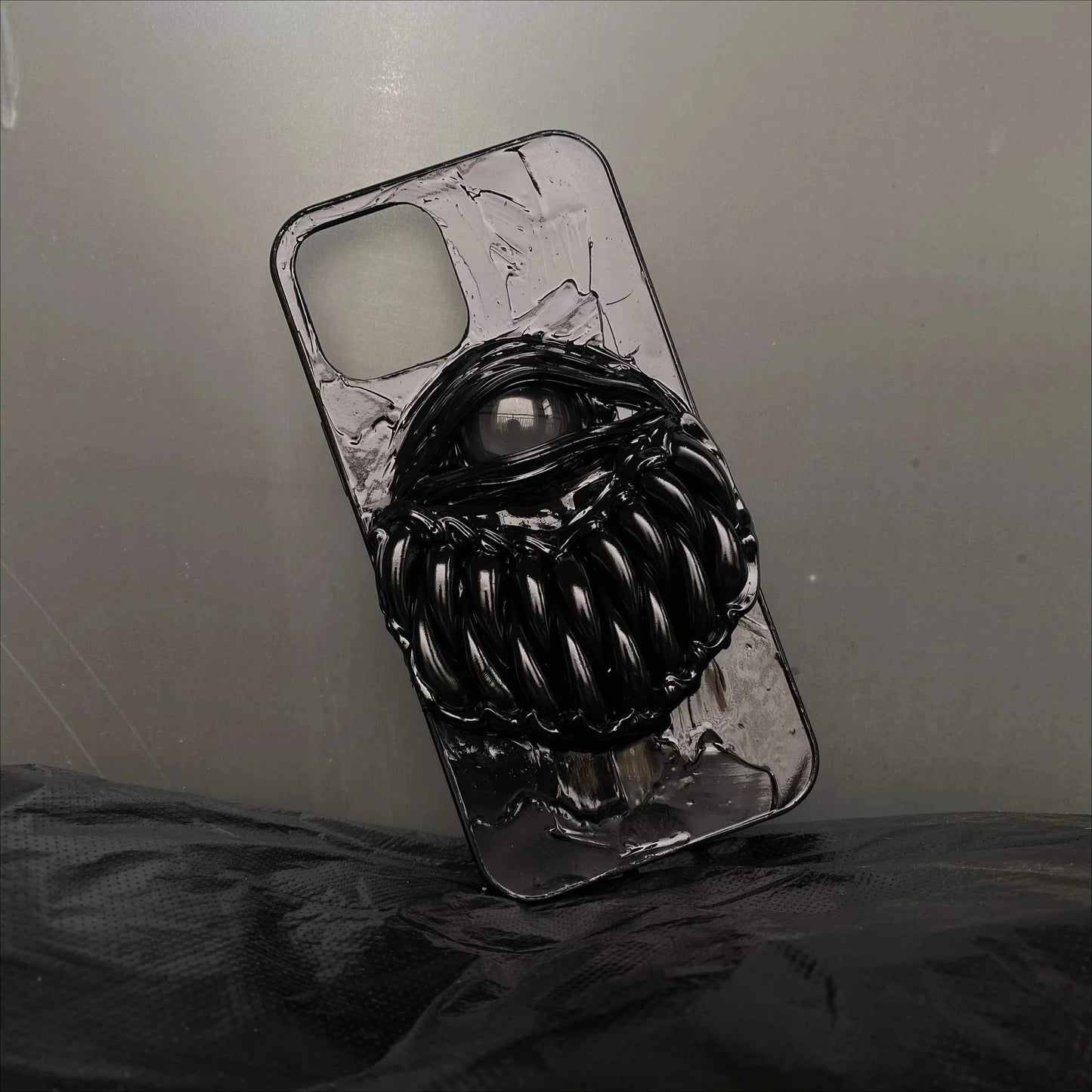 Handmade Evil Eye Devil Teeth Phone Case 3D Dark Gothic Style with Glowing Customizable for All Smartphones Fits Any Mobile