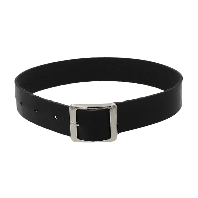 Pink Gothic Chain Necklace Leather Choker Party Punk Chokers Collar Goth Necklaces Women Black PU Kawaii Witch Rave Jewelry