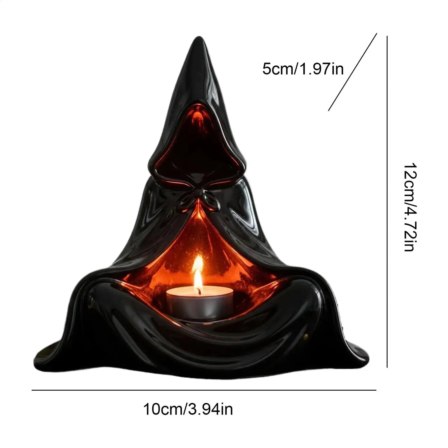 Spooky Tealight Candle Holder Hooded Mysterious Man Figurine Halloween Creepy Tealight Holder For Haunted House Coffee Table