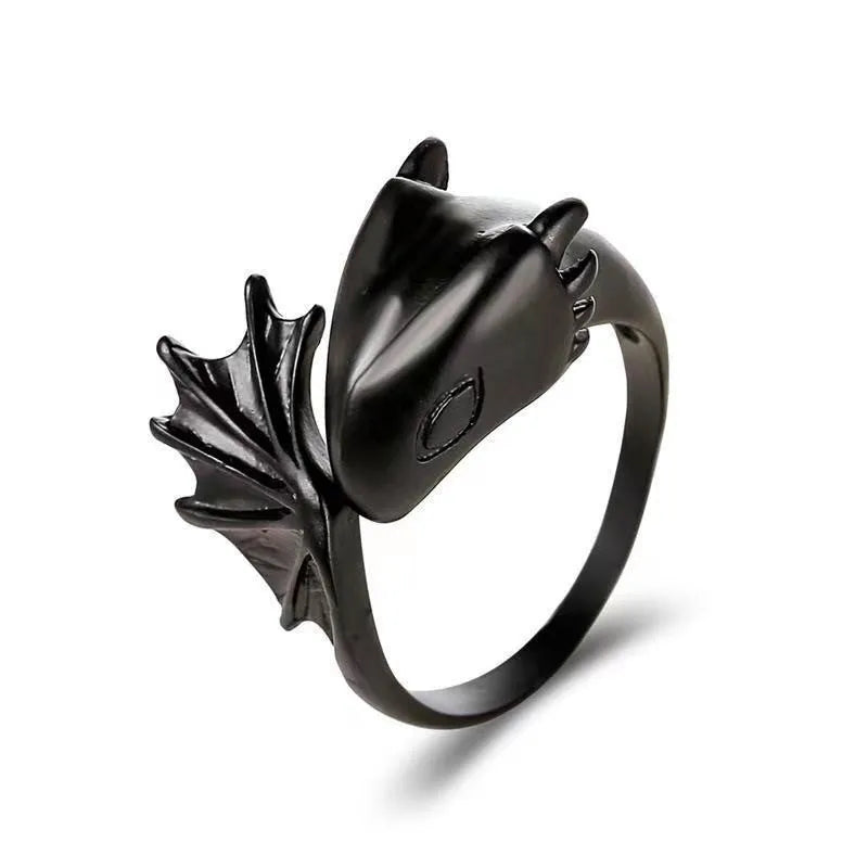 Jisensp Gothic Punk Dragon Ring Men Retro Viking Animal Adjustable Finger Rings for Women Personality Magical Cool Jewelry Gift