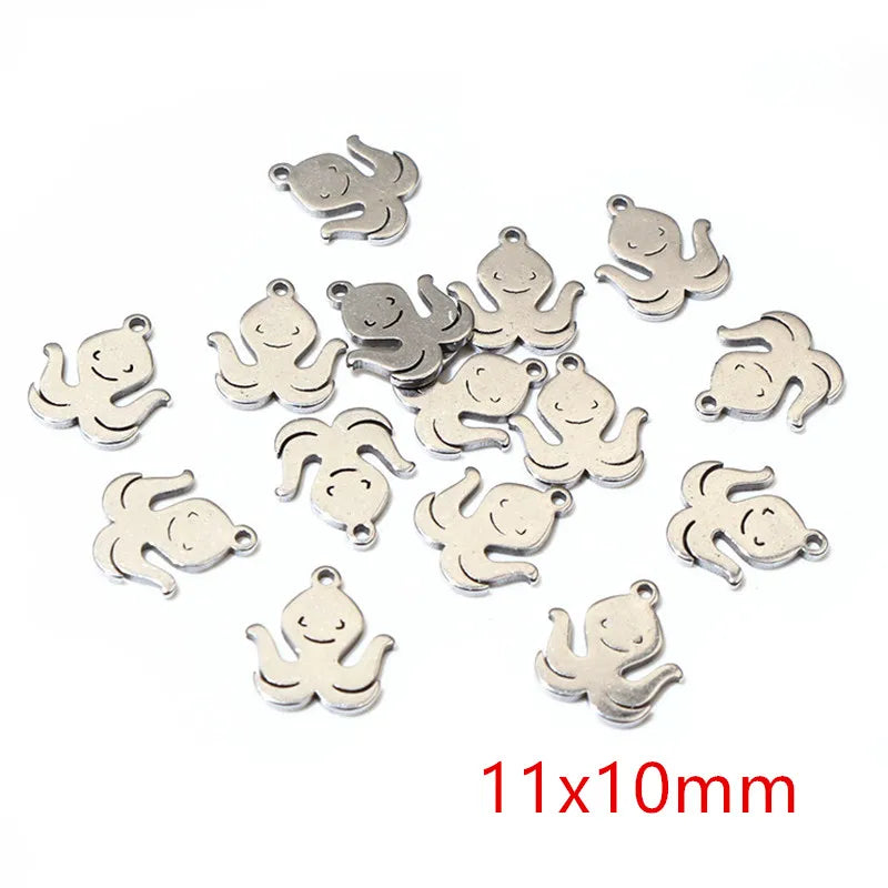 30pcs Stainless Steel Small Charms Ghost Moon Butterfly Star Cute Pendant Charm DIY Jewelry Making Accessories Necklace Bracelet
