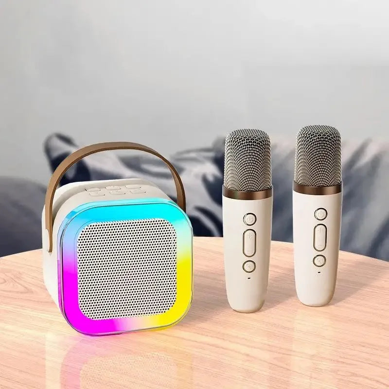 XIKCU K12 Bluetooth Karaoke Machine Portable 5.3 PA Speaker System with 1-2 Wireless Microphones Home Family Singing Children's