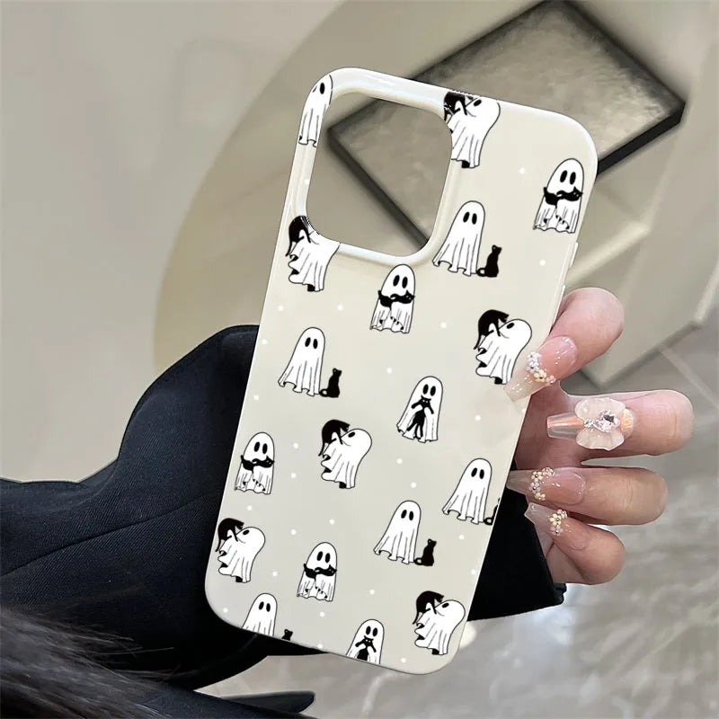 Ghost Cat Phone Case For iPhone 17 16 15 14 11 12 13 Pro Max 17 Air 13 1 X XR XS Max 7 8 Plus 16E Shockproof Cover