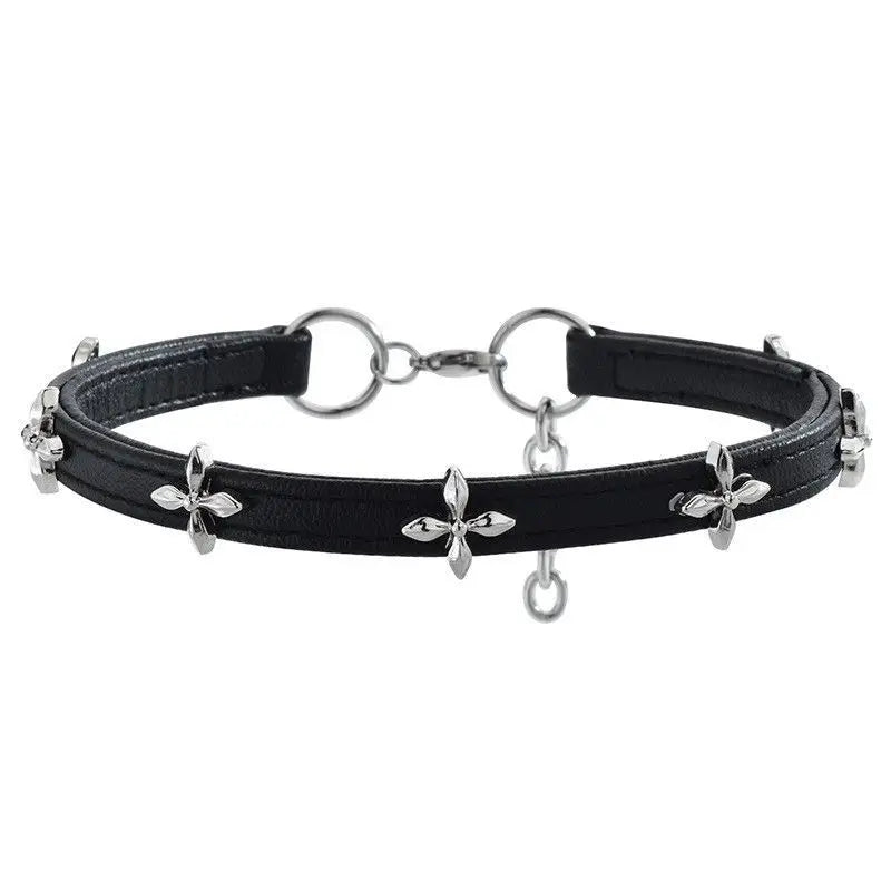 New Vintage Gothic Black Necklace for Women Fashion Punk Leather Choker Dark Collar Chain Trendy Jewelry Cool Y2K Accessories