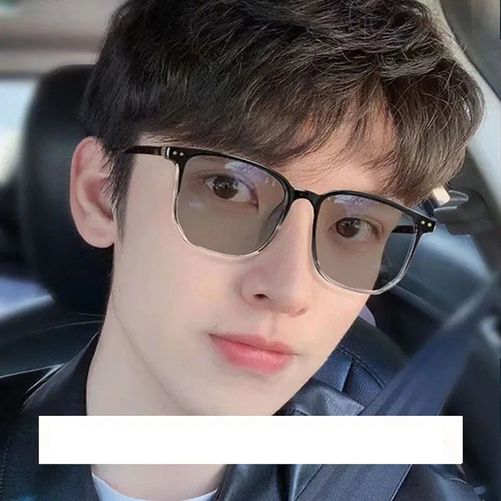 Men and women's flat mirror glasses couple Photochromic glasses Eyewear Accessories