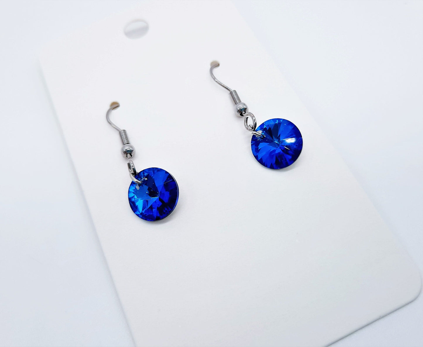 Bermuda Blue Crystal Pendant Earrings