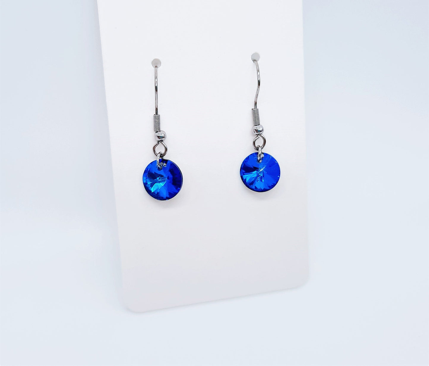 Bermuda Blue Crystal Pendant Earrings