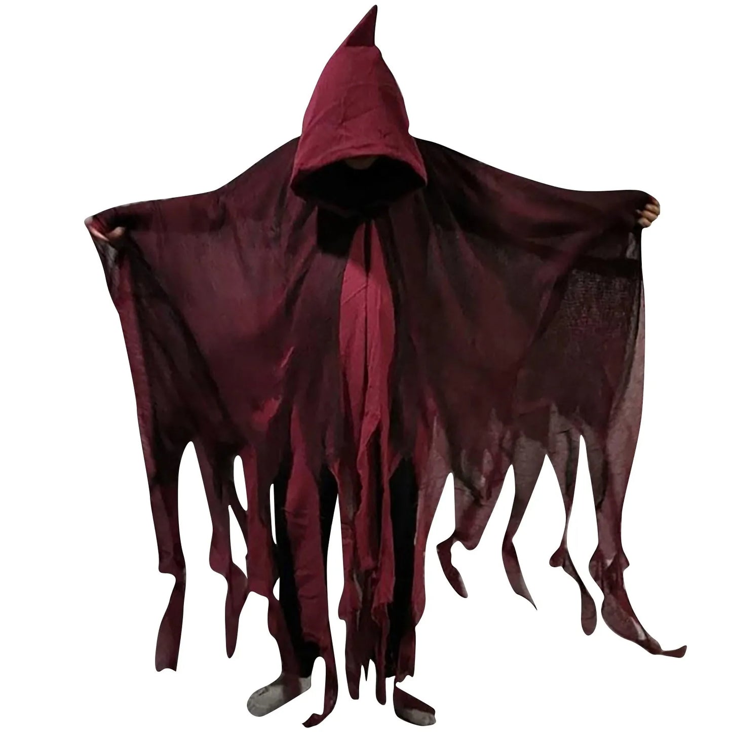 Ghost Death Cloak Horror Zombie Tattered Hooded Capes Halloween Skull Skeleton Cosplay Costume