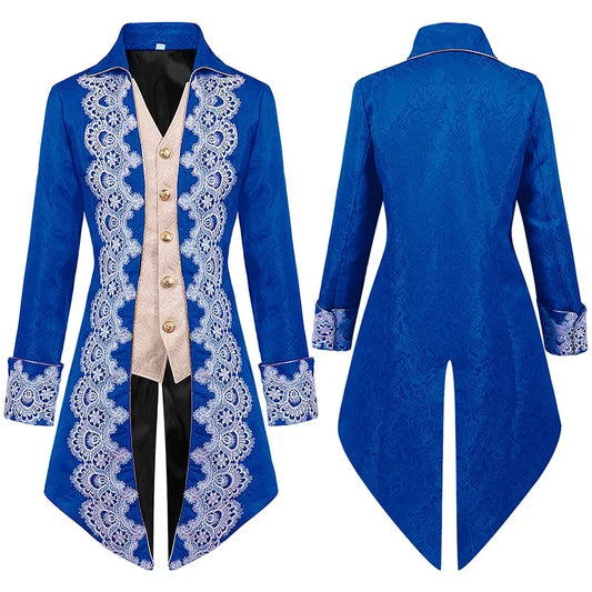 Men woman Medieval Victorian Steampunk Gothic Coat Punk Tuxedo Adult Men Costume Tailcoat Trench Frock Outfit Overcoat Halloween