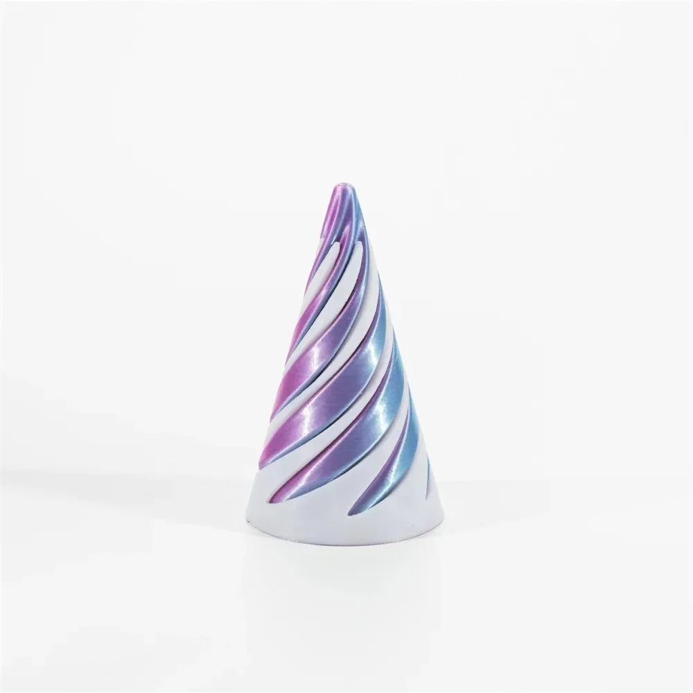 Pyramid Passthrough Sculpture 3D Printed Helix Screw Fidget Toy Spiral Cone Decompression Decorative Ornaments