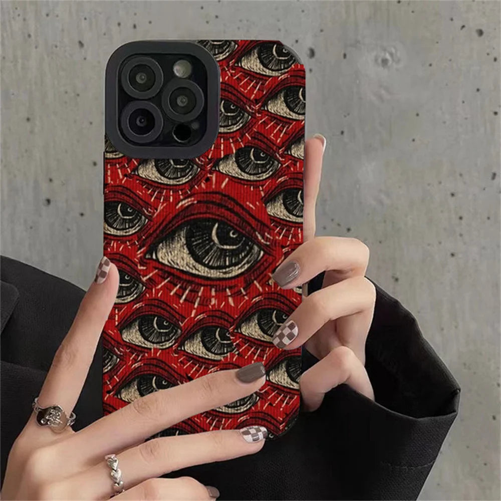 Fashion Spooky Scary Red Eye Silicone Case For Samsung Galaxy A34 A51 A52 A50 A32 A31 A21S A23 A53 A54 5G A71 A72 A73 A12 A13