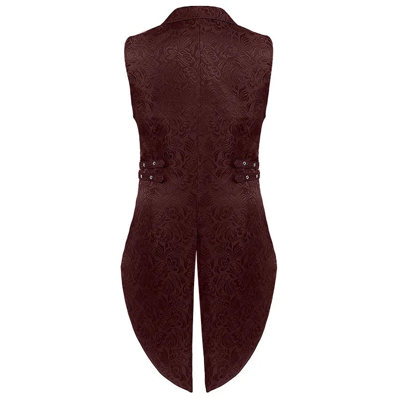 Men Medieval Steampunk Retro Gothic Tailcoat Vest Vintage Victorian Knight Gentleman Slim Bandage Waistcoat Tuxedo