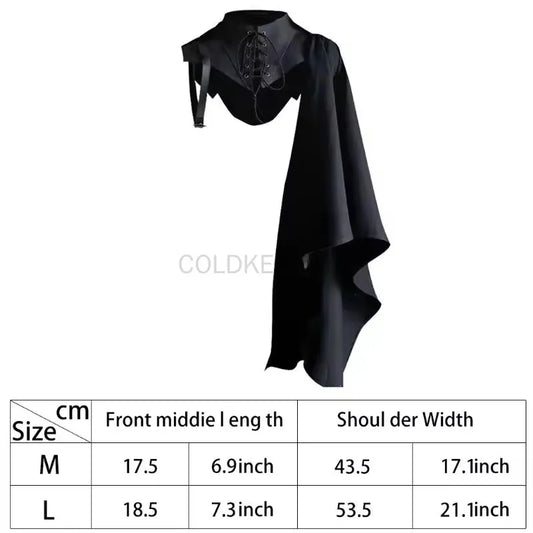 Medieval Black Cloak Single Shoulder Shawl Cosplay Accessories Black Costume Unisex Gothic Cape Fancy Dress Costume